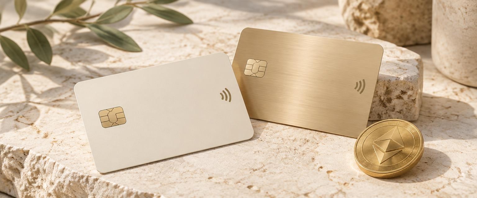 Verified crypto debit and credit cards illustration